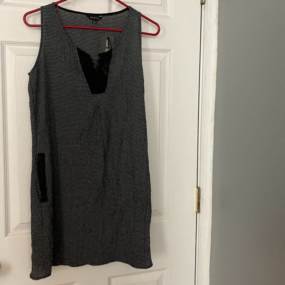 Yak & Yeti / Gingham Boho Dress / sz: S / black & white